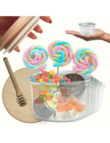 Słoiki WECK 6szt / drewniane wieko, nabierak słoik 200ml MOLD