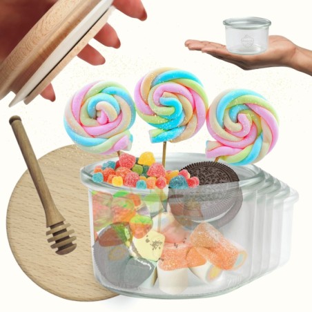 Słoiki WECK 6szt / drewniane wieko, nabierak słoik 200ml MOLD