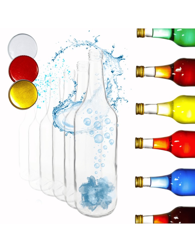 Szklane butelki na alkohol - galoniki - Butelki 700 ml na sok nalewkę syrop ocet tradycyjne fi28 100szt NAKRĘTKI - produkt MODO24.PL 1