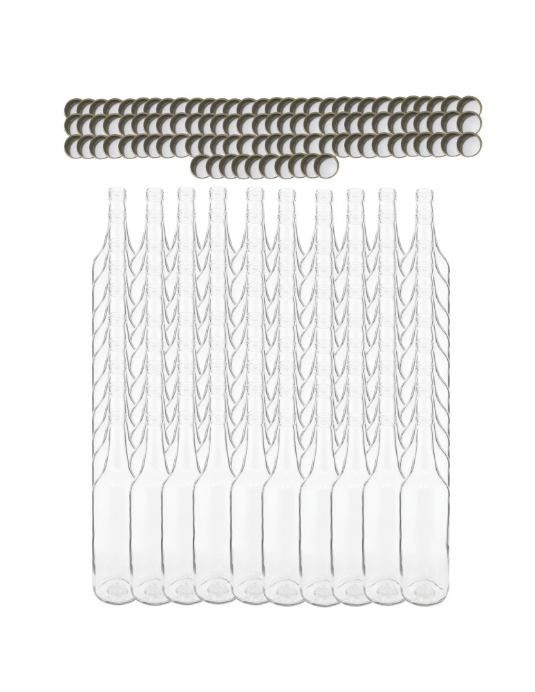 Szklane butelki na alkohol - galoniki - Butelki 700 ml na sok nalewkę syrop ocet tradycyjne fi28 100szt NAKRĘTKI - product MODO24.PL 2