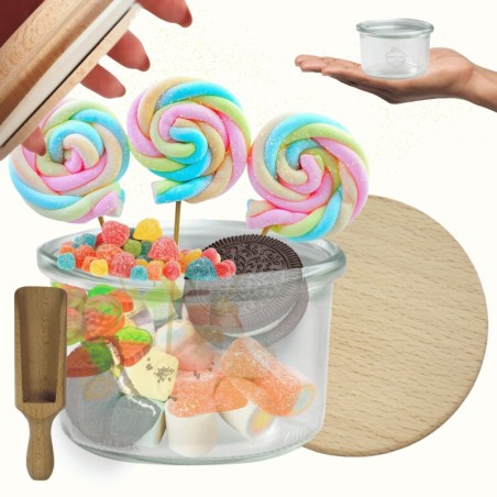 Słoiki WECK / drewniane wieko, miarka słoik 200ml MOLD