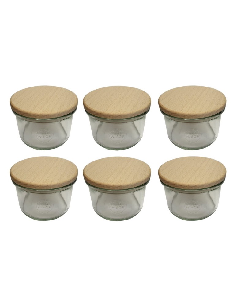 Słoiki i butelki - Słoiki WECK 6szt / drewniane wieko słoik 200ml MOLD - product MODO24.PL 2