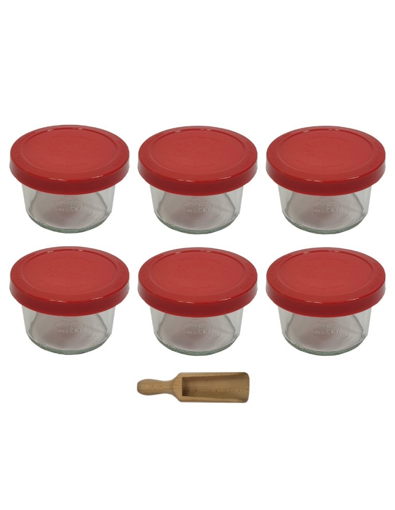 Słoiki i butelki - Słoiki WECK 6szt / silikonowe wieko, miarka słoik 200ml MOLD - product MODO24.PL 2