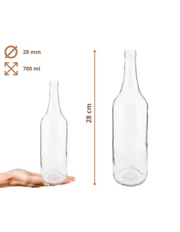 Szklane butelki na alkohol - galoniki - Butelka 700 ml na sok nalewkę syrop ocet syrop octy fi28 1szt BEZ NAKRETKI - product 3