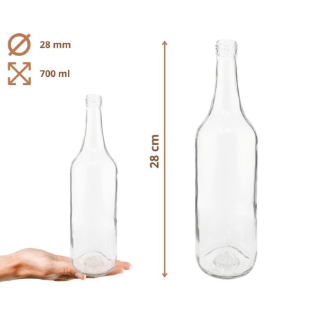 Butelka 700 ml na sok nalewkę syrop ocet syrop octy fi28 1szt BEZ NAKRETKI