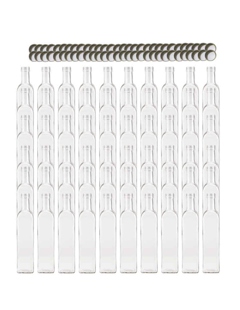 Szklane butelki na alkohol - galoniki - Butelki 500 ml maraski kwadratowe soki na olej oliwę fi31 60szt NAKRĘTKI - product MODO24.PL 2