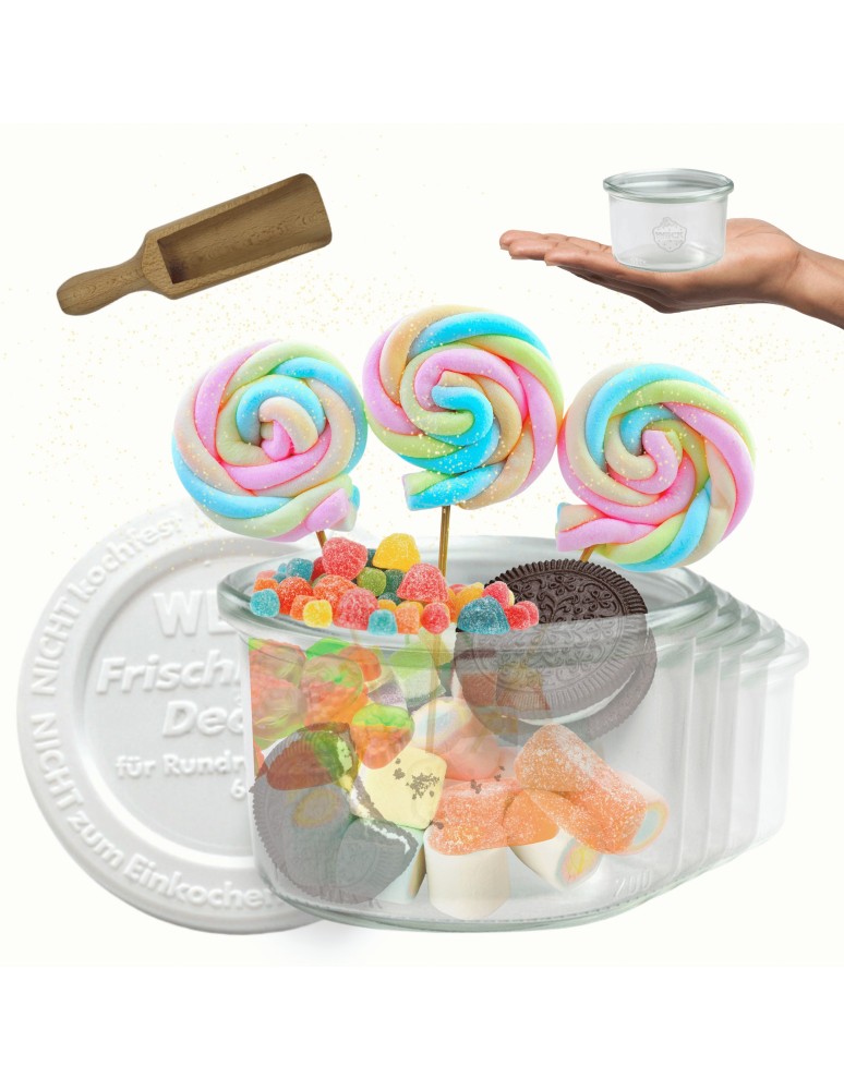 Słoiki i butelki - Słoiki WECK 12szt / plastikowe wieko, miarka słoik 200ml MOLD - produkt MODO24.PL 1