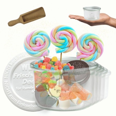 Słoiki WECK 12szt / plastikowe wieko, miarka słoik 200ml MOLD