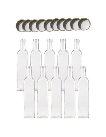 Butelki 500 ml maraski kwadratowe soki na olej oliwę fi31 10szt NAKRĘTKI - produkt 2