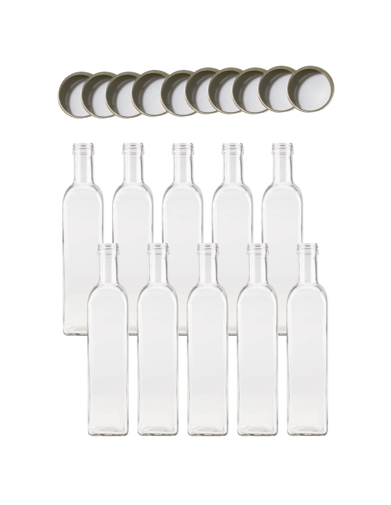 Szklane butelki na alkohol - galoniki - Butelki 500 ml maraski kwadratowe soki na olej oliwę fi31 10szt NAKRĘTKI - product MODO24.PL 2