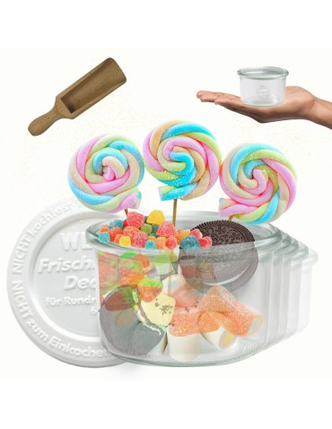 Słoiki WECK 6szt / plastikowe wieko, miarka słoik 200ml MOLD