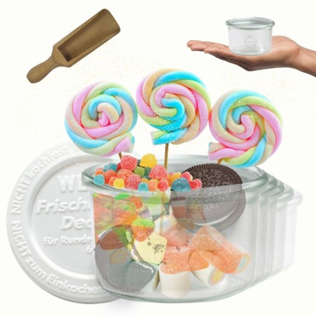 Słoiki WECK 6szt / plastikowe wieko, miarka słoik 200ml MOLD