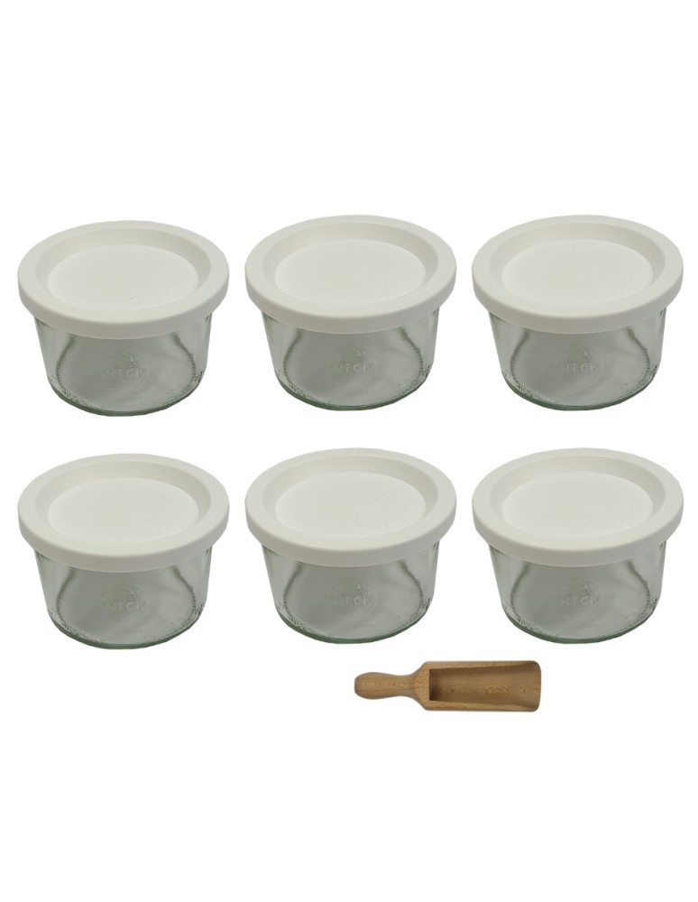 Słoiki i butelki - Słoiki WECK 6szt / plastikowe wieko, miarka słoik 200ml MOLD - product MODO24.PL 2