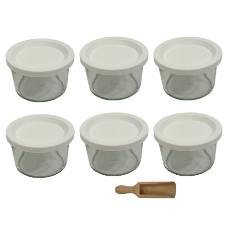 Słoiki WECK 6szt / plastikowe wieko, miarka słoik 200ml MOLD
