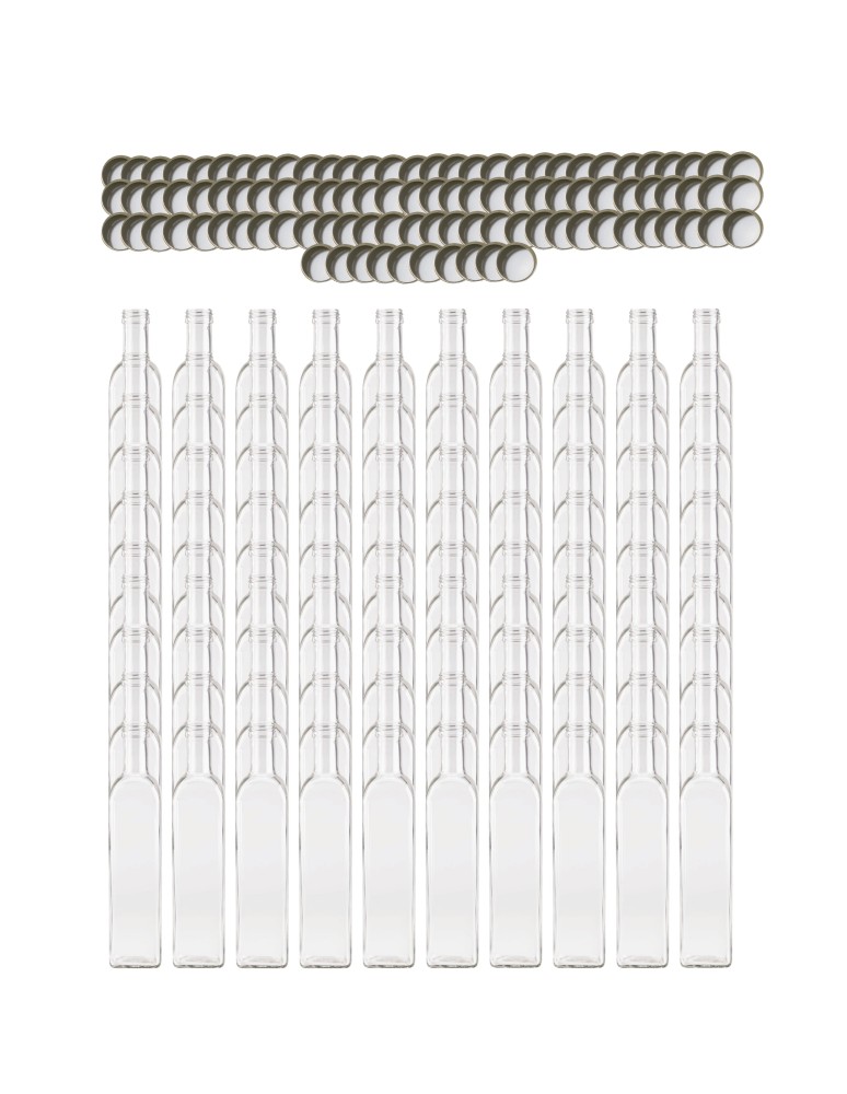 Szklane butelki na alkohol - galoniki - Butelki 500 ml maraski kwadratowe soki na olej oliwę fi31 100szt NAKRĘTKI - product MODO24.PL 2