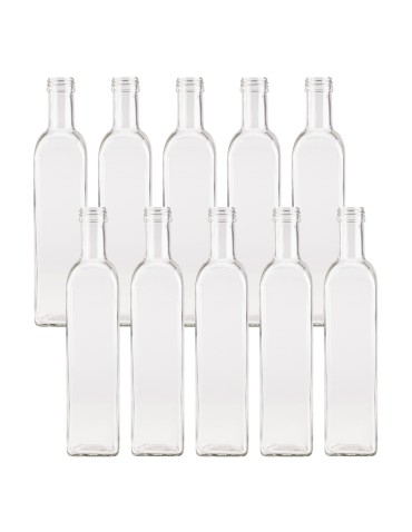 Butelki 500 ml maraski kwadratowe soki na olej oliwę fi31 10szt BEZ NAKRETEK - produkt 2