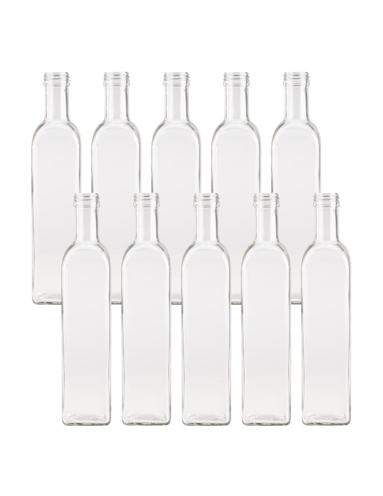 Szklane butelki na alkohol - galoniki - Butelki 500 ml maraski kwadratowe soki na olej oliwę fi31 10szt BEZ NAKRETEK - product MODO24.PL 2
