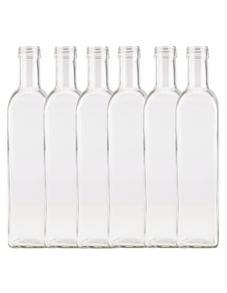 Szklane butelki na alkohol - galoniki - Butelki 500 ml maraski kwadratowe soki na olej oliwę fi31 6szt BEZ NAKRETEK - product MODO24.PL 2
