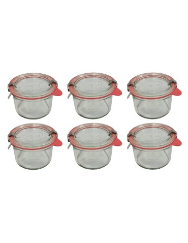 Słoiki i butelki - Słoiki WECK 6szt / szkl. wieko,gumka, bl słoik 200ml MOLD - produkt 22