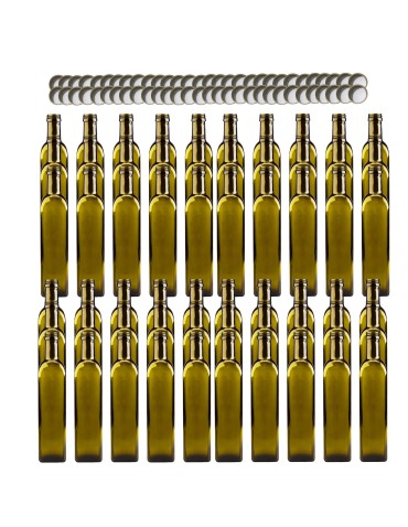 Butelki 500 ml maraski kwadratowe zielone na olej oliwę fi31 60szt NAKRĘTKI - produkt 2